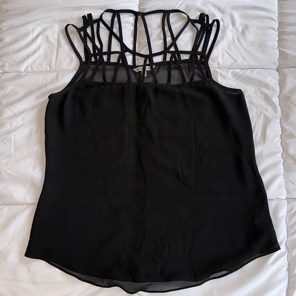 Naked Zebra Black Intricate Cut-Out Neckline Top